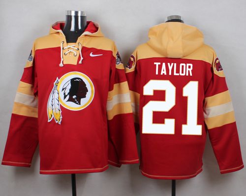 Nike Redskins #21 Sean Taylor Burgundy Red Player Pullover NFL Hoodie - Click Image to Close